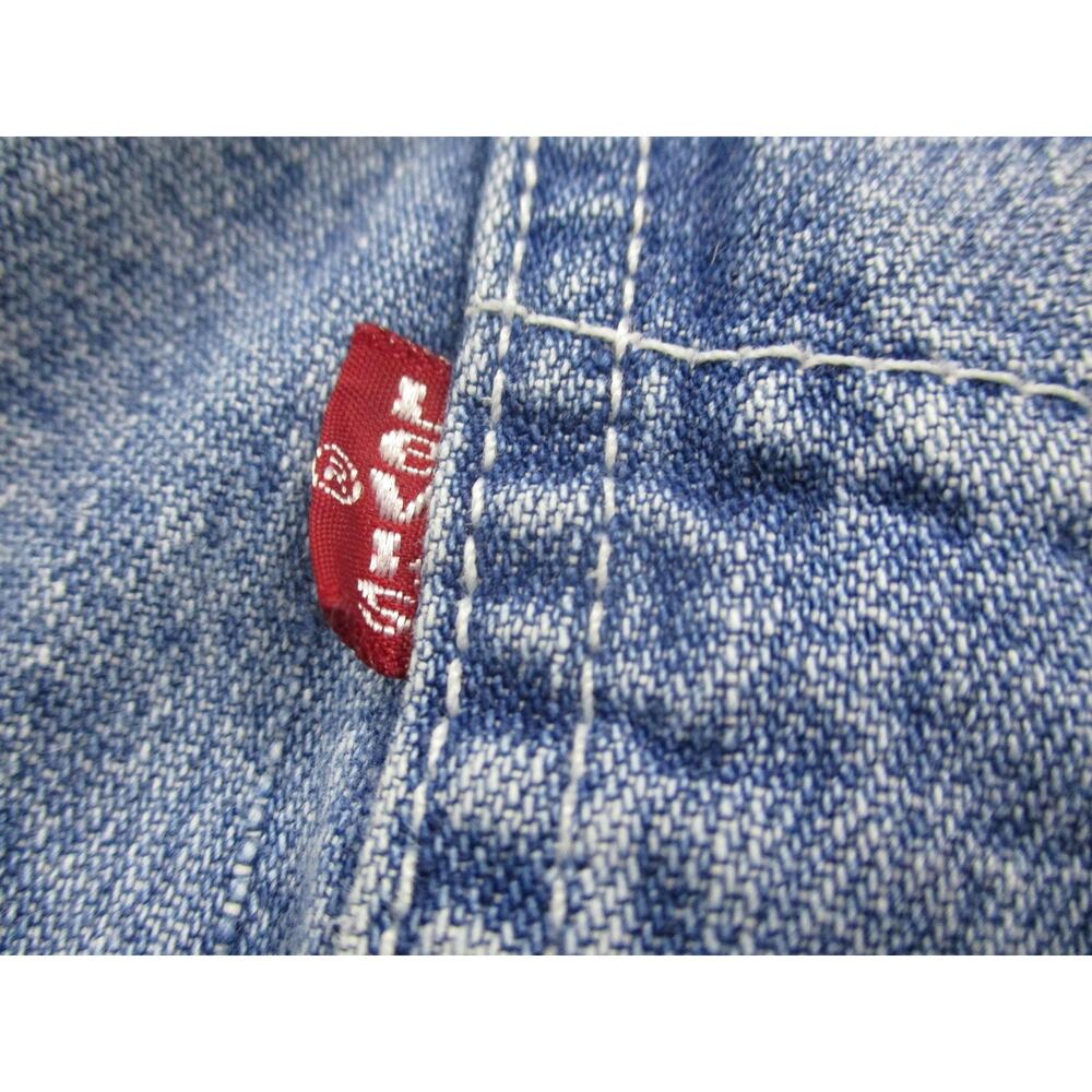 Levis Denim Skirt Womens 12 Light Wash Patch Pockets Zip Fly Vintage 90s Casual - Picture 15 of 16
